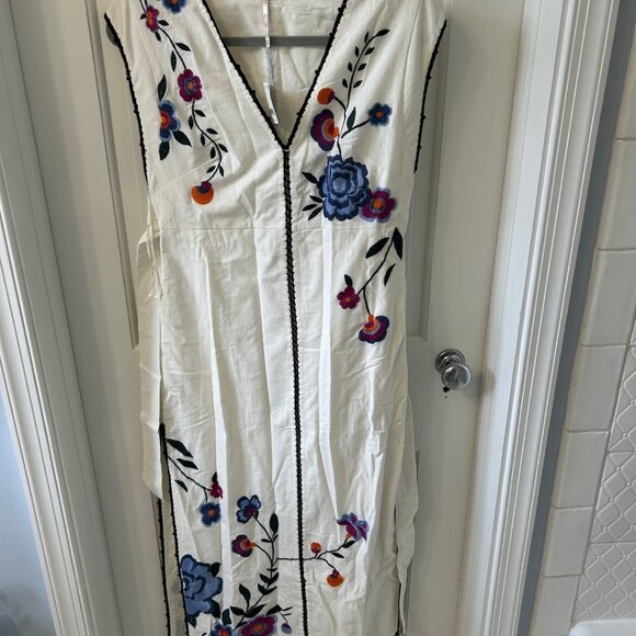 Free People Floral Embroidered Tie Waist Bo Dress - Picture 5 of 12